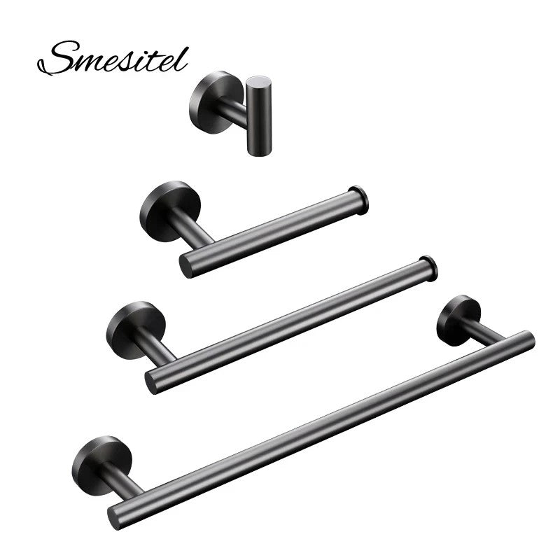 Conjuntos de acessórios do banheiro preto fosco gunmetal cromo escovado ouro rob