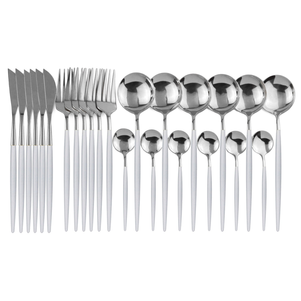 24 peças conjunto de talheres de aço inoxidável conjunto de talheres de aço inox