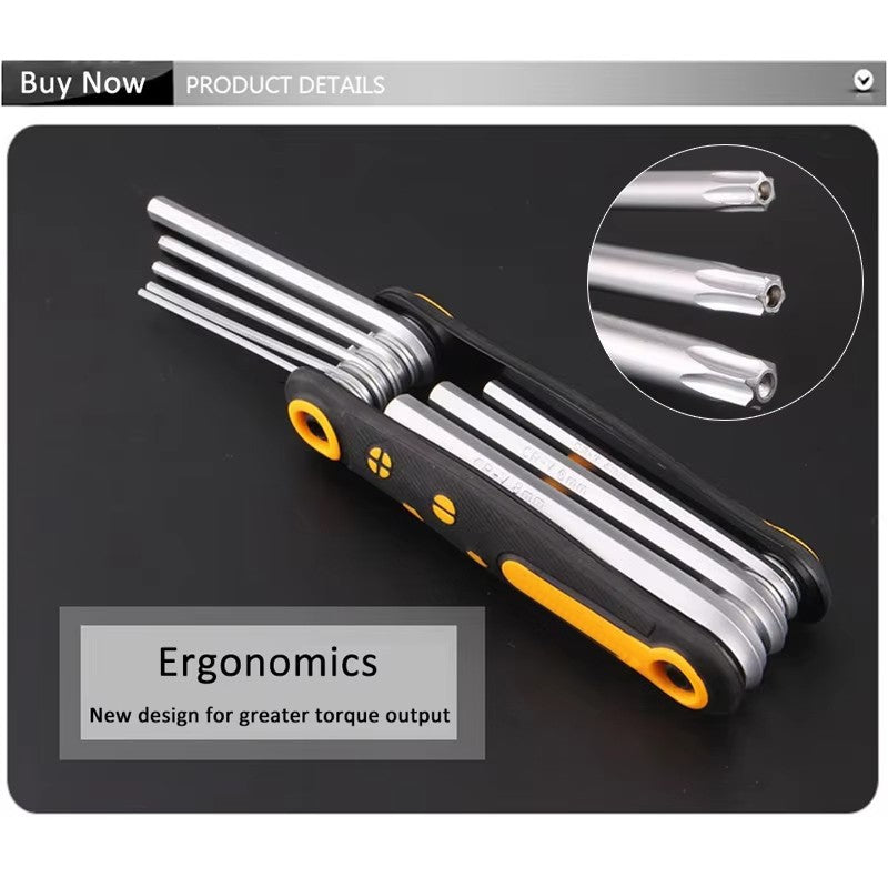 8 em 1 conjunto de chave de fenda dobrável torx mini chave de fenda bits kit hex