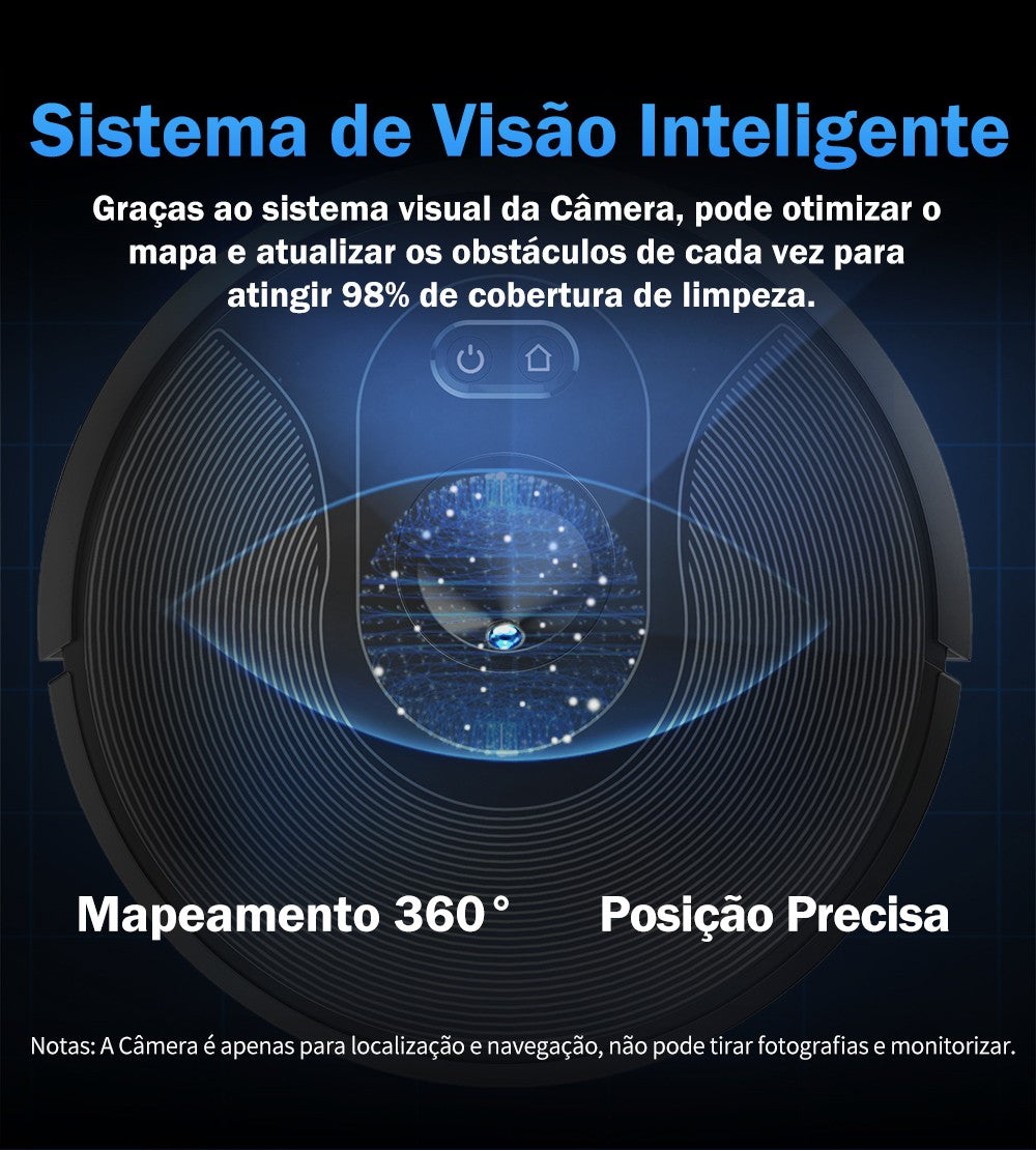 (Código: BRD250) Robô aspirador de pó ABIR X6 com navegação visual tripla, aspir