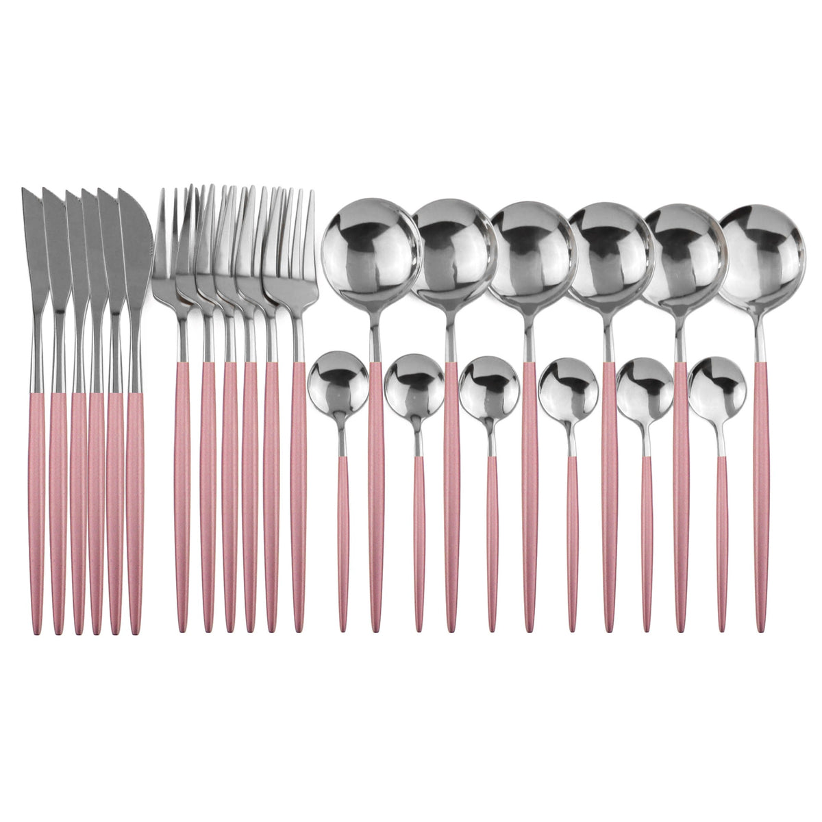 24 peças conjunto de talheres de aço inoxidável conjunto de talheres de aço inox