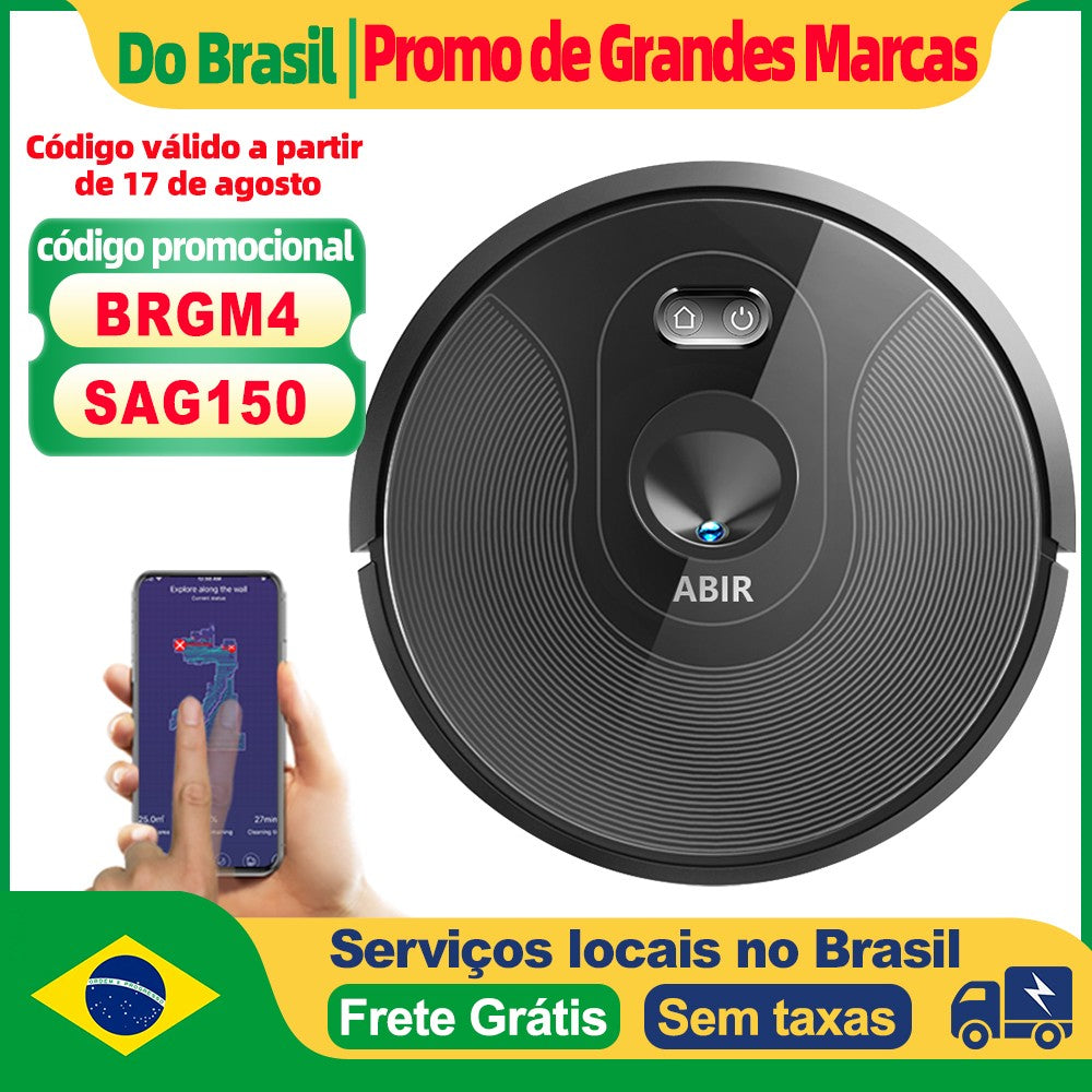 (Código: BRD250) Robô aspirador de pó ABIR X6 com navegação visual tripla, aspir