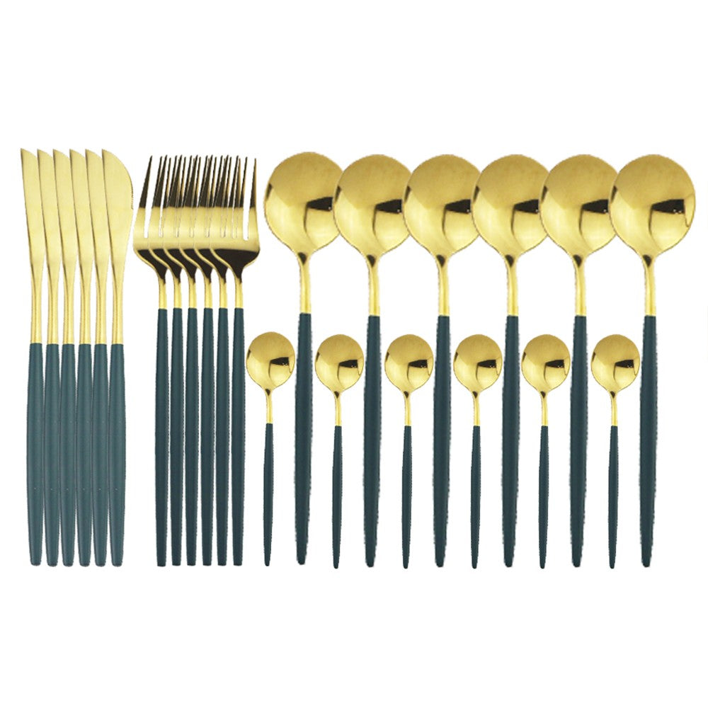 24 peças conjunto de talheres de aço inoxidável conjunto de talheres de aço inox
