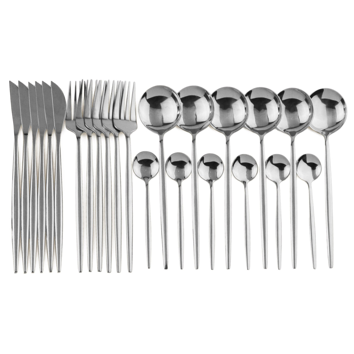 24 peças conjunto de talheres de aço inoxidável conjunto de talheres de aço inox