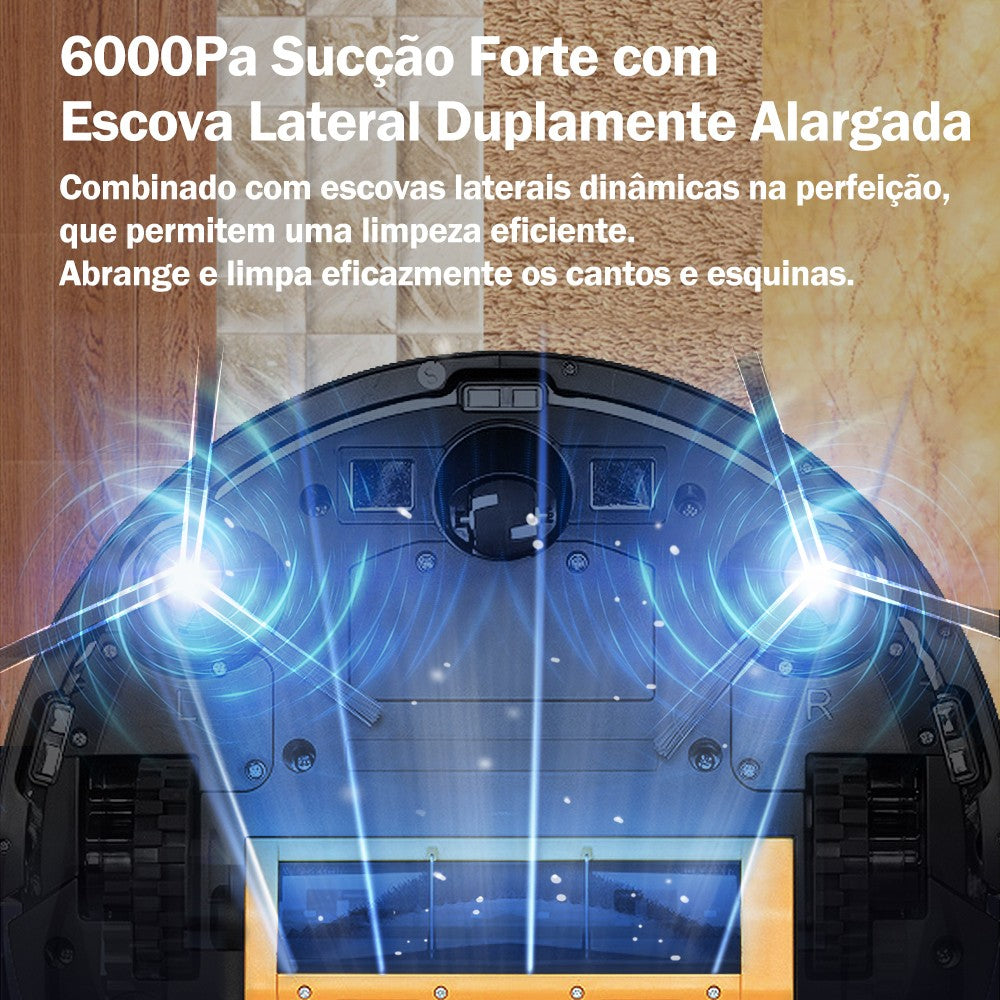 (Código: BRD250) Robô aspirador de pó ABIR X6 com navegação visual tripla, aspir