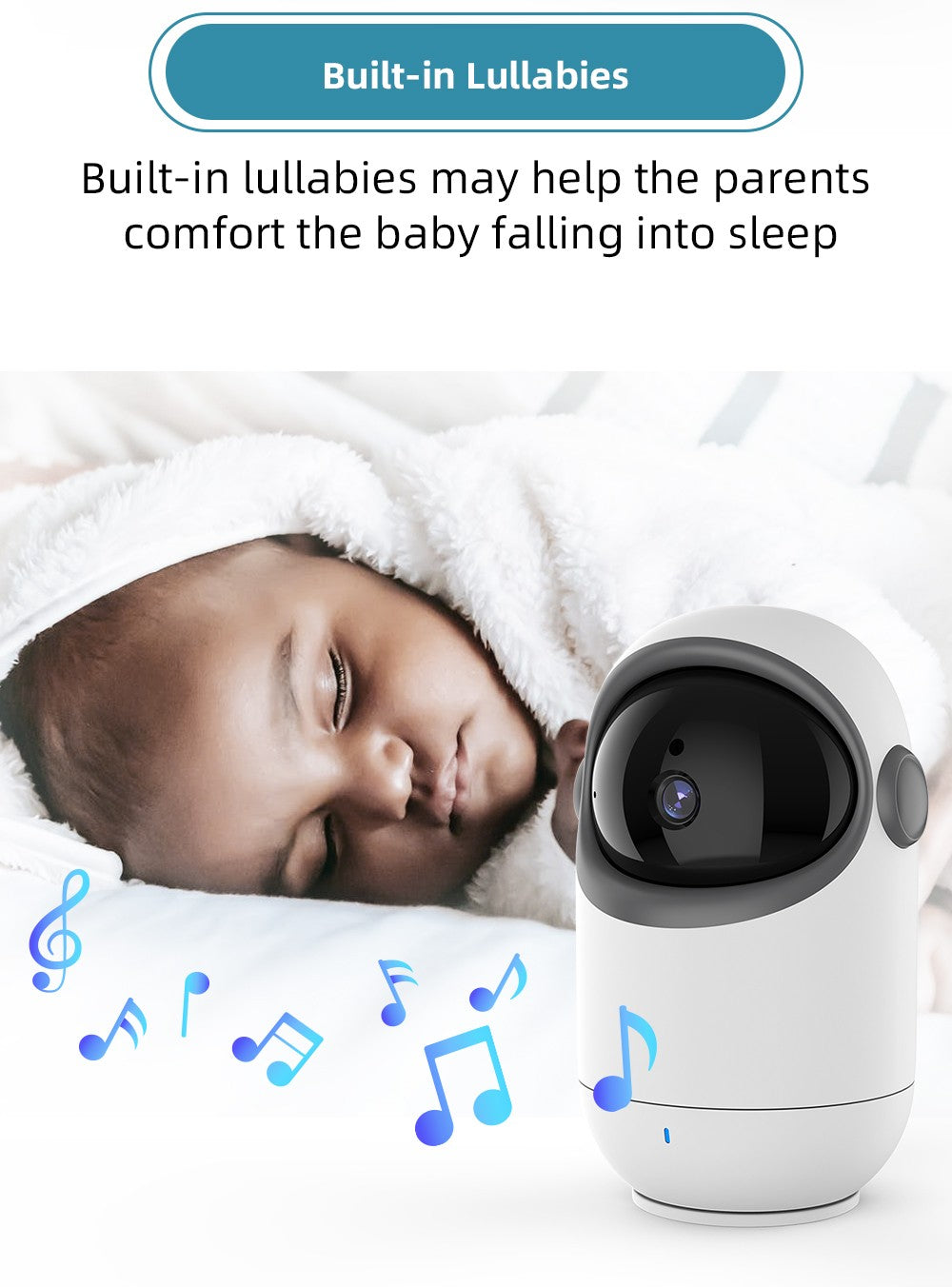 Vídeo Baby Monitor com Zoom Digital, Câmera de Vigilância, Auto Night Vision, Tw