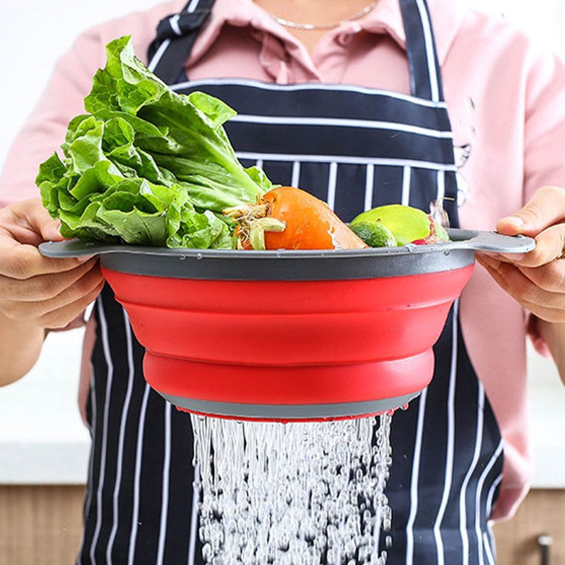 Cesta De Drenagem De Silicone Dobrável Cesta De Lavagem De Vegetais De Frutas Co
