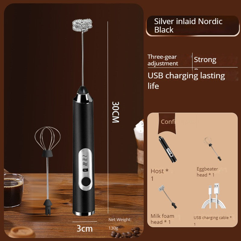 Batedor de leite elétrico sem fio, batedor de ovos, recarregável por usb, portát