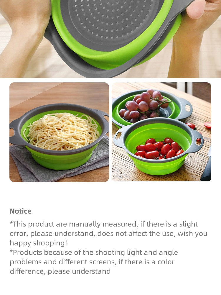 Cesta De Drenagem De Silicone Dobrável Cesta De Lavagem De Vegetais De Frutas Co