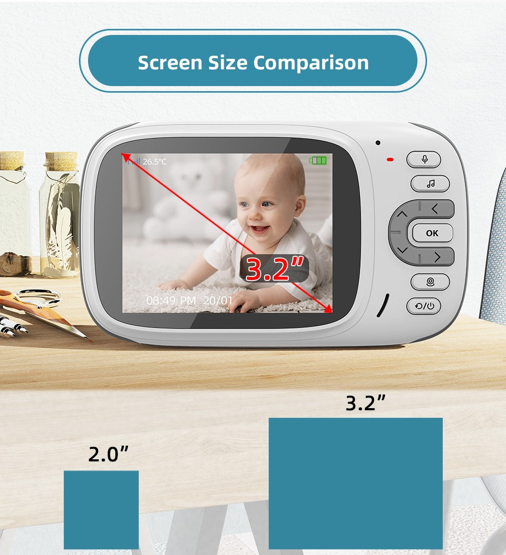 Vídeo Baby Monitor com Zoom Digital, Câmera de Vigilância, Auto Night Vision, Tw
